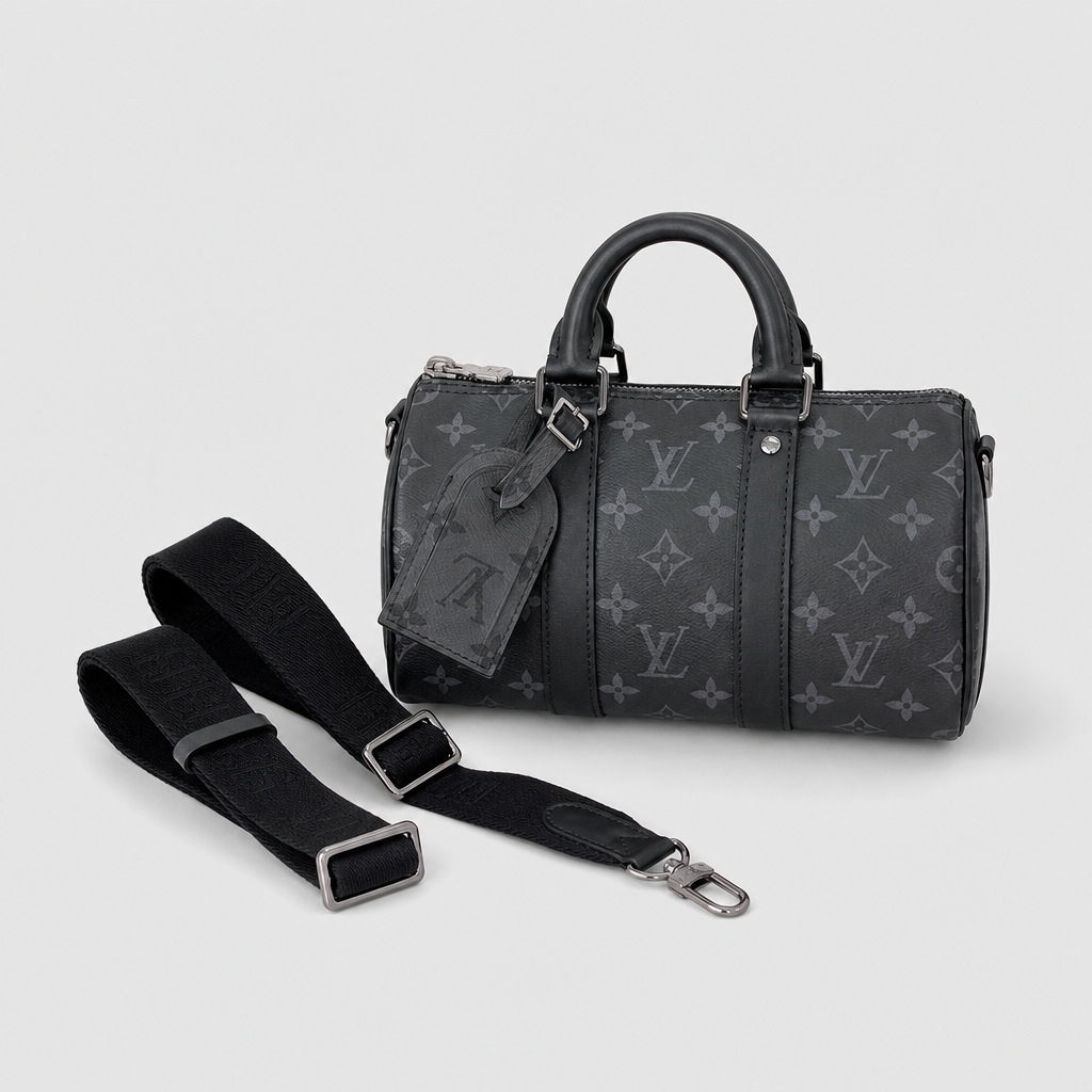 Monogram Barrel Bag with Webbing Strap — variant 002