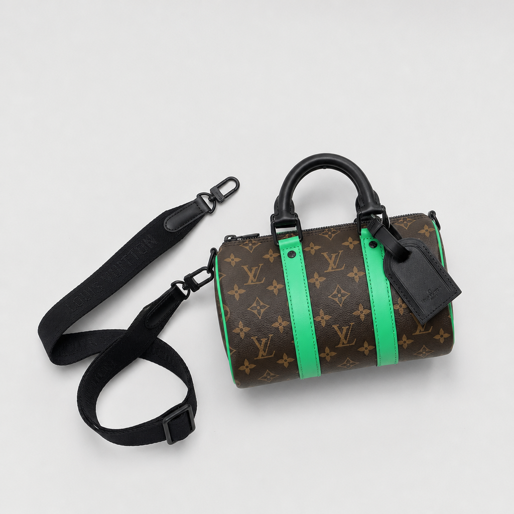 Monogram Barrel Bag with Webbing Strap — variant 005