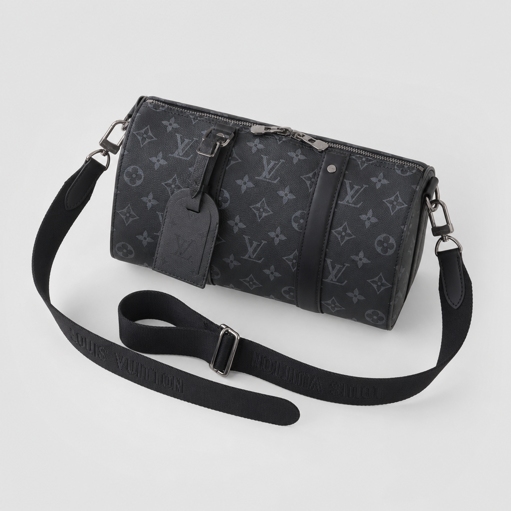 Monogram Barrel Bag with Webbing Strap — variant 006