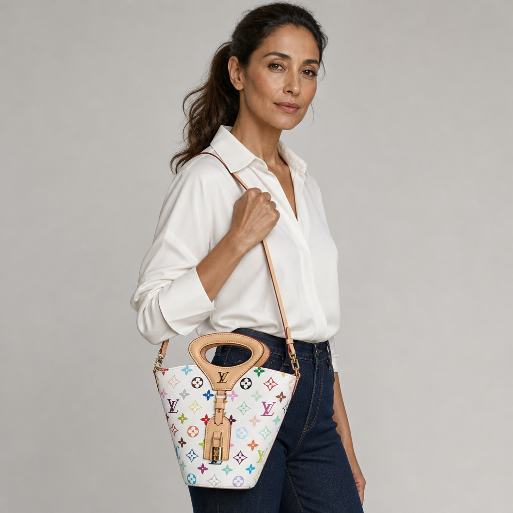 Tapered Monogram Zip Shoulder Bag — editorial carried