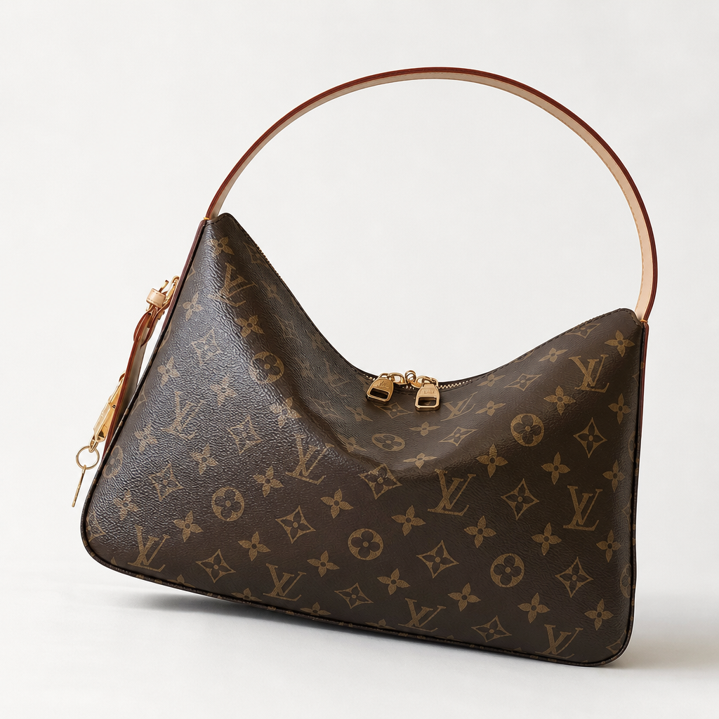 Patterned Slouchy Hobo Shoulder Bag — detail