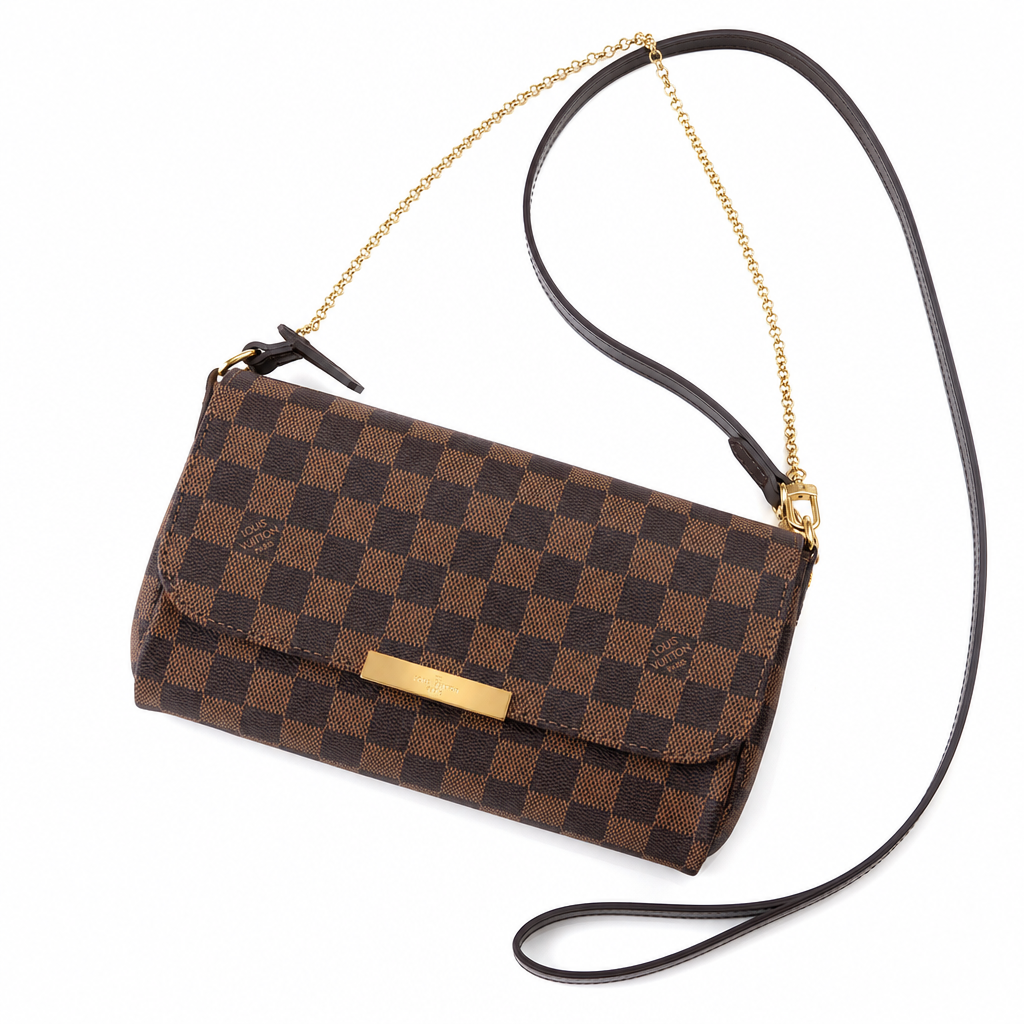 Checker Flap Bag with Chain Strap — detail