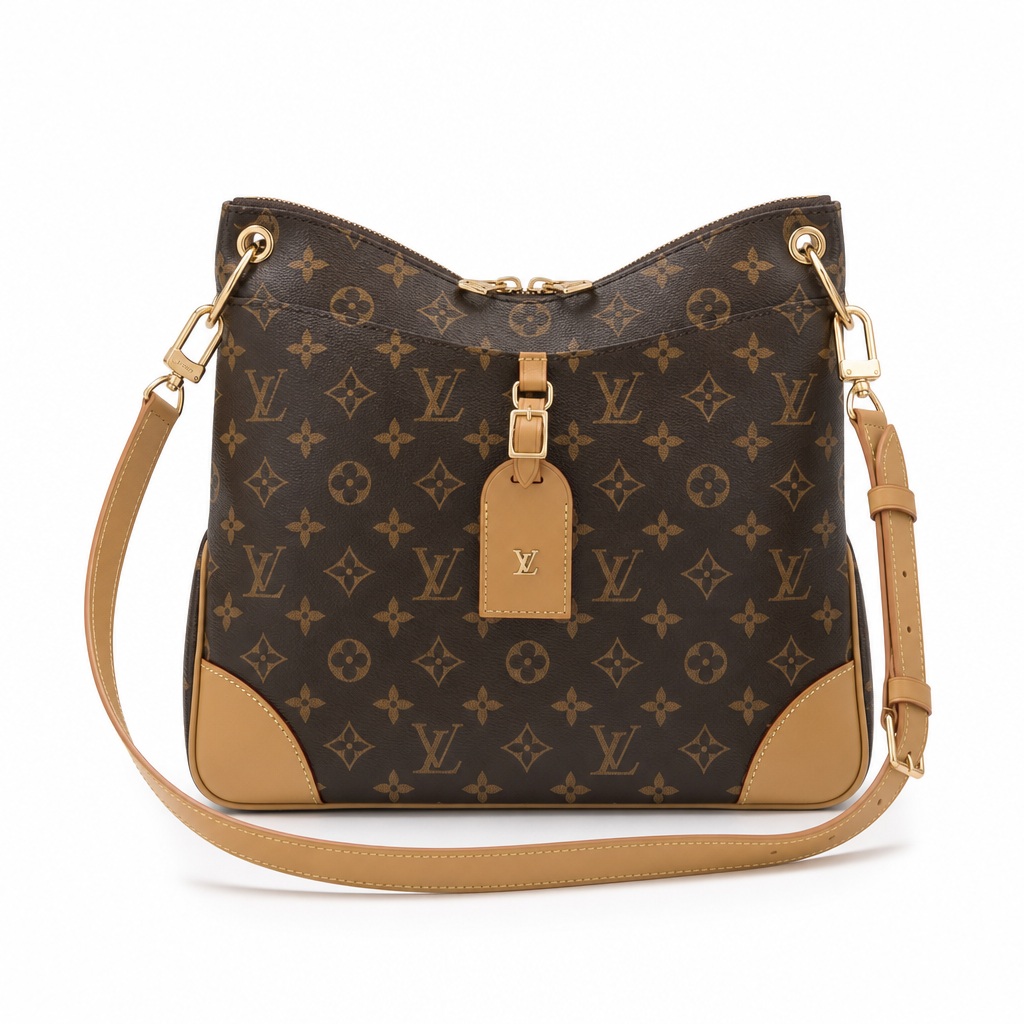 Monogram Crossbody Bag with Buckle Tab — detail