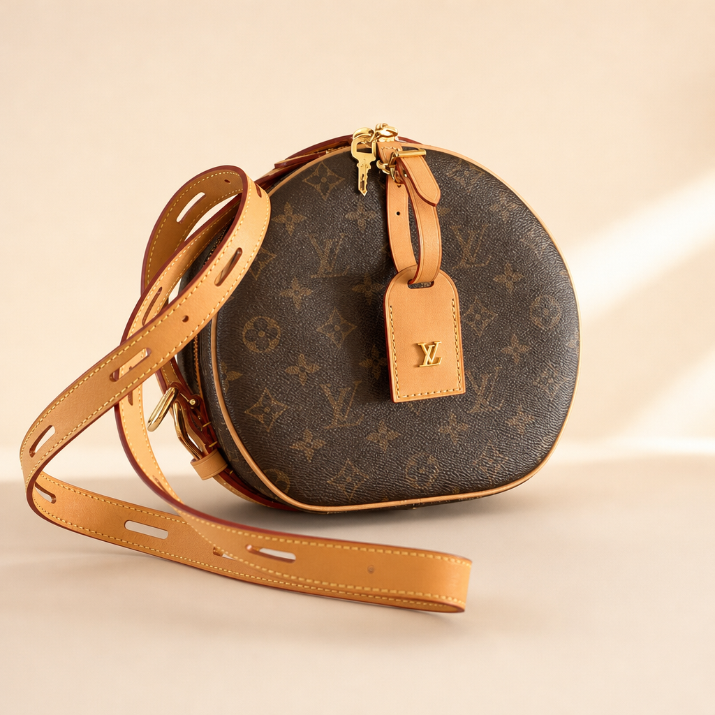 Round Monogram Leather Shoulder Bag — hero