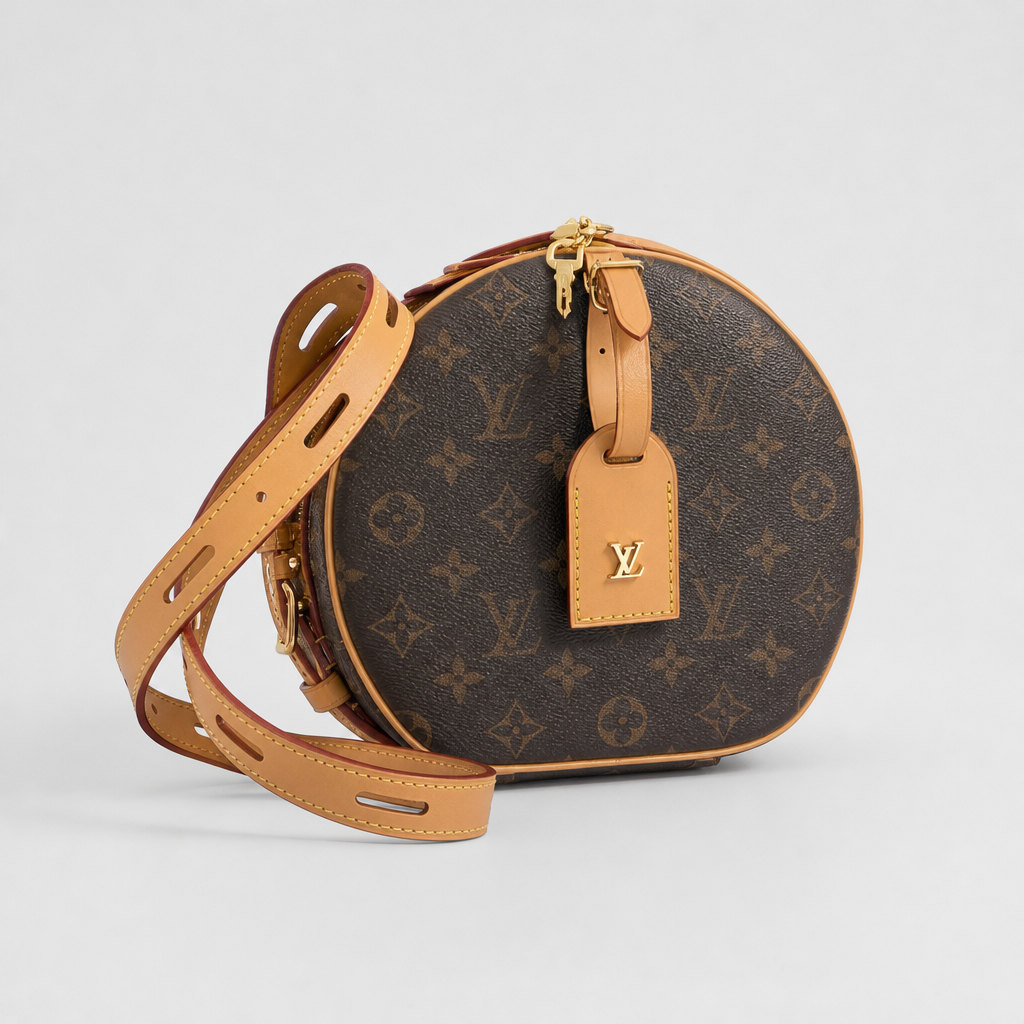 Round Monogram Leather Shoulder Bag — variant 001