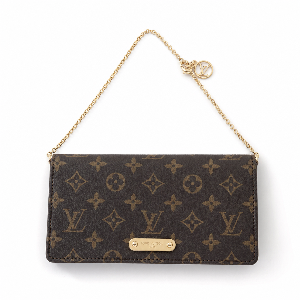 Monogram Chain Wallet Purse — detail