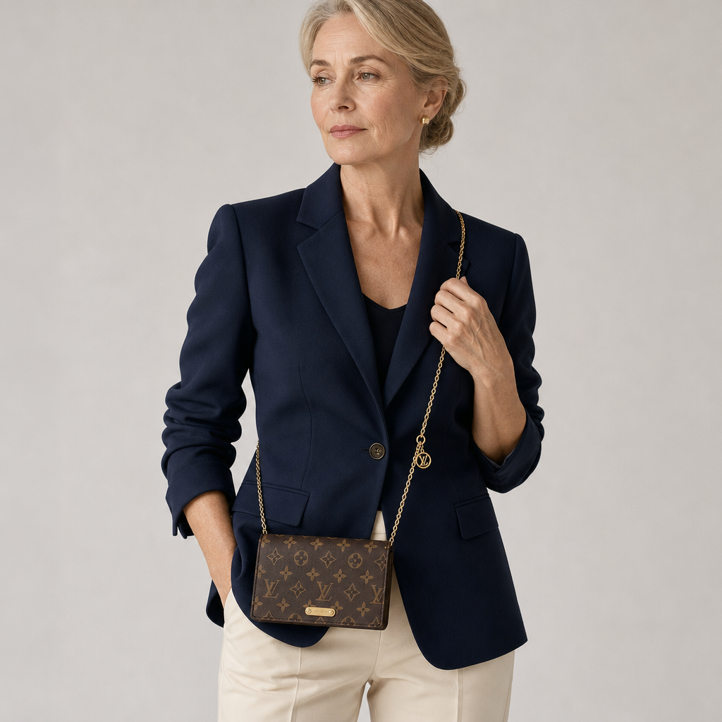 Monogram Chain Wallet Purse — editorial carried