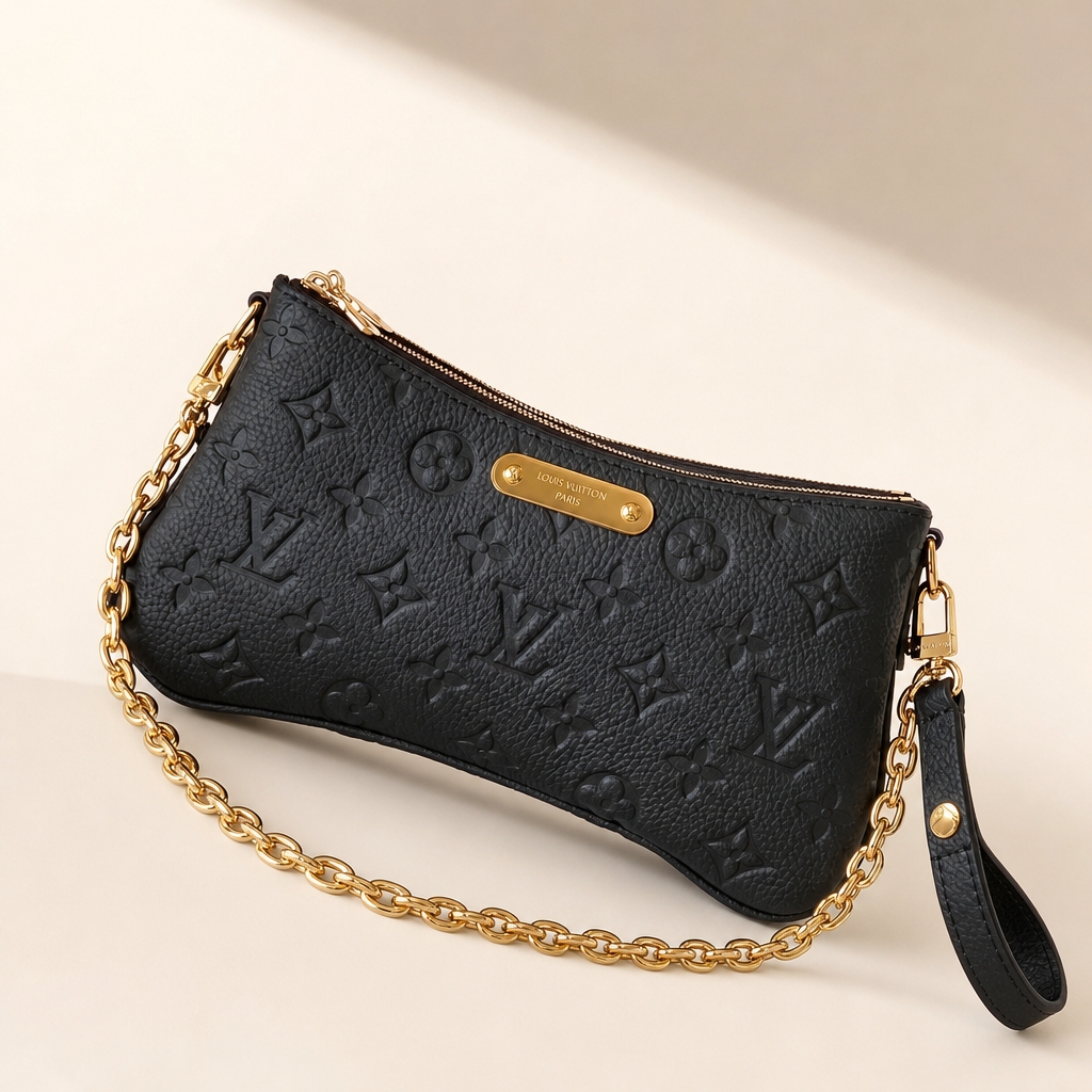 Embossed Monogram Chain Wristlet — hero
