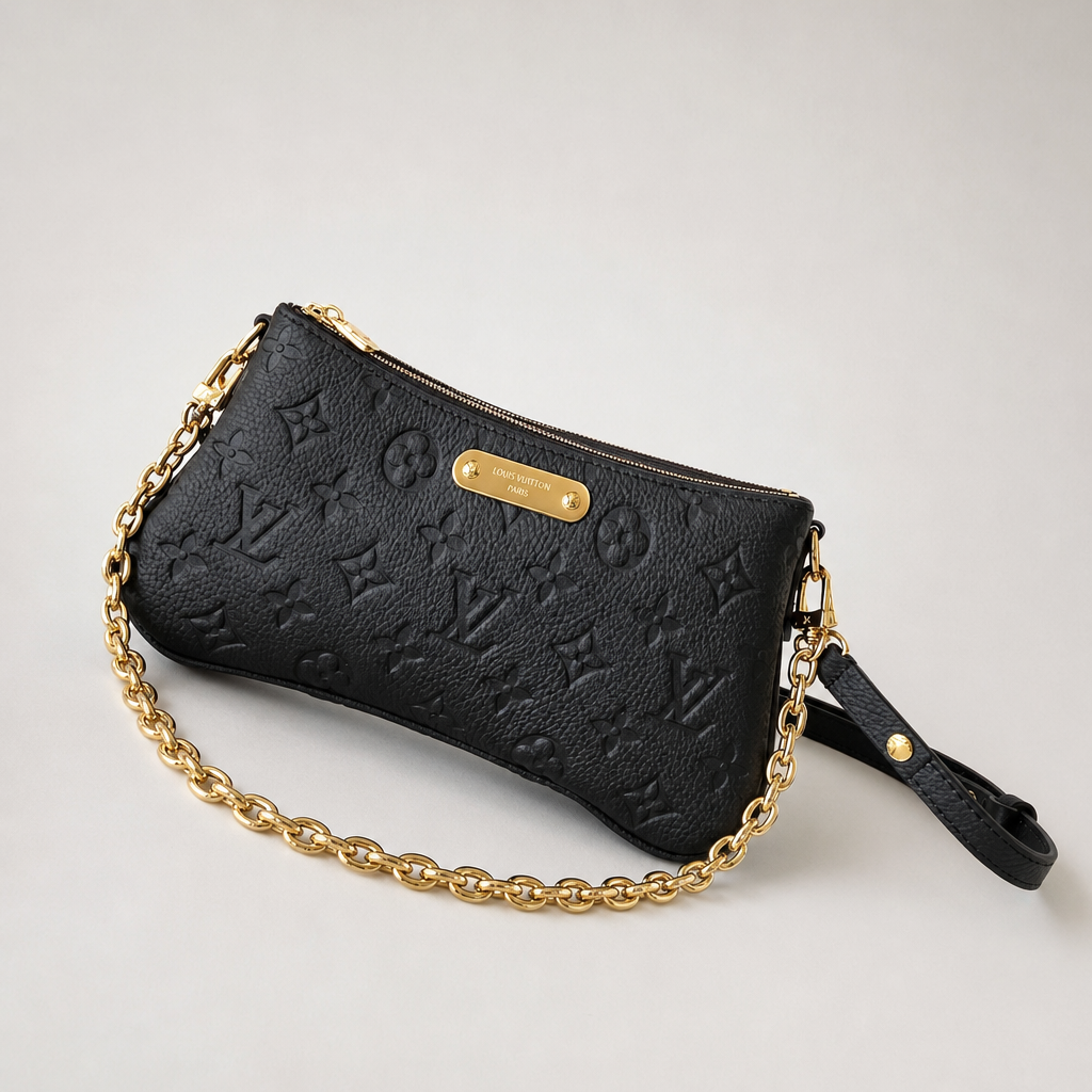 Embossed Monogram Chain Wristlet — variant 001