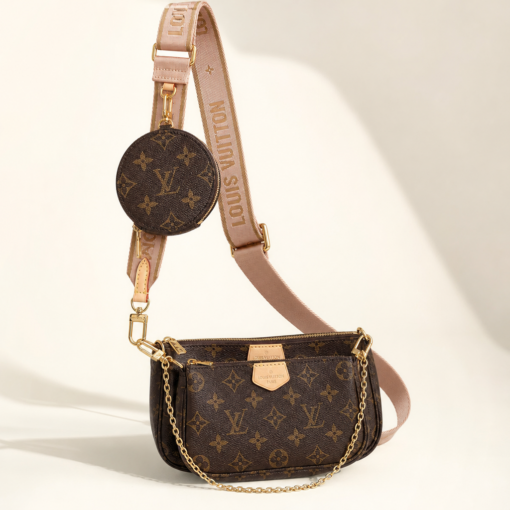 Monogram Zip Pouch Bag with Coin Case — hero