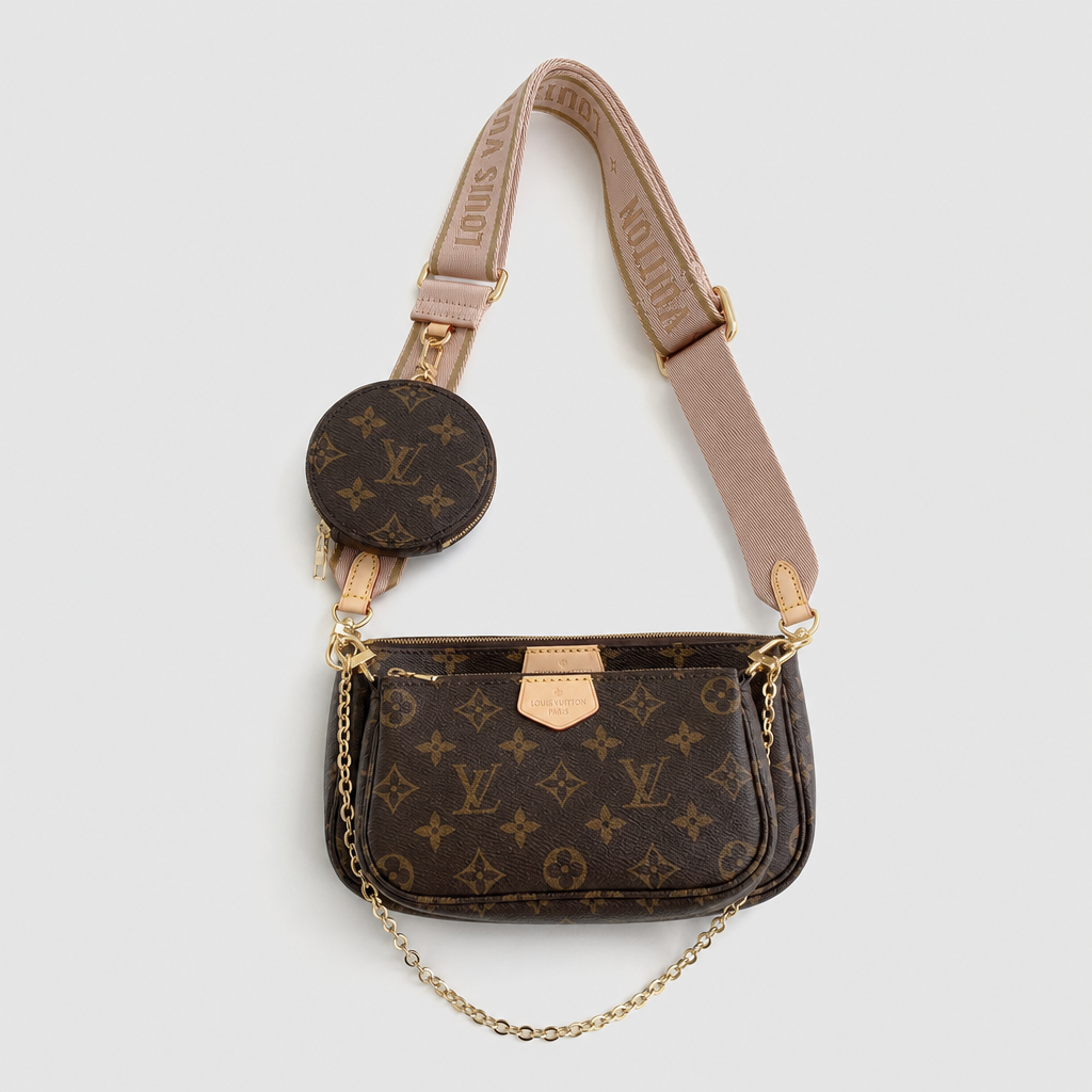 Monogram Zip Pouch Bag with Coin Case — variant 001