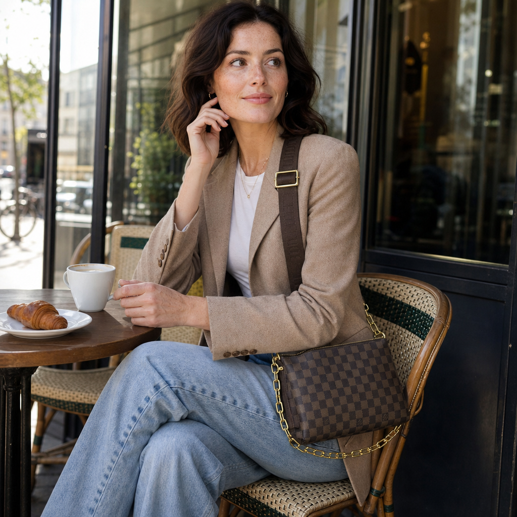 Zip Crossbody Bag with Chain Strap — lifestyle