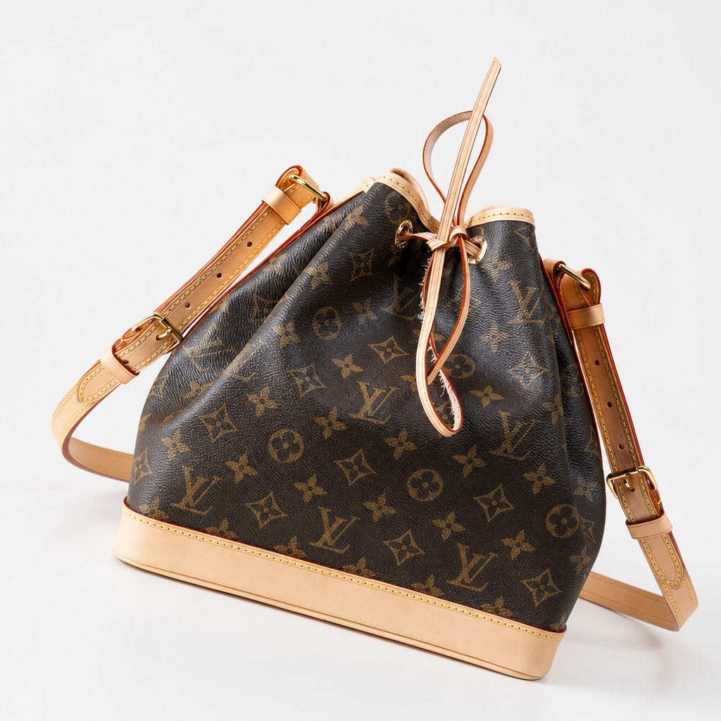Monogram Drawstring Bucket Bag — detail