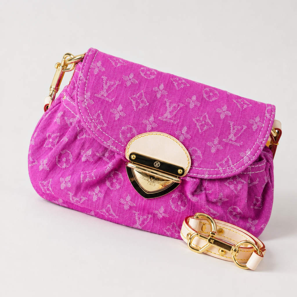 Monogram Flap Bag with Round Clasp — detail