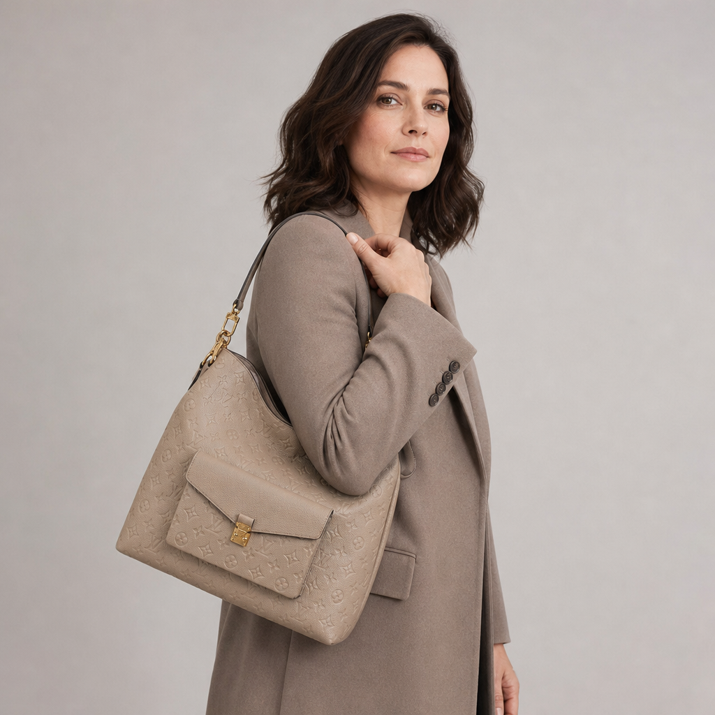 Leather Hobo Bag with Front Pocket — editorial carried