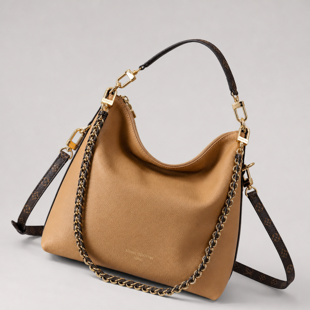 Leather Hobo Bag with Front Pocket — variant 002