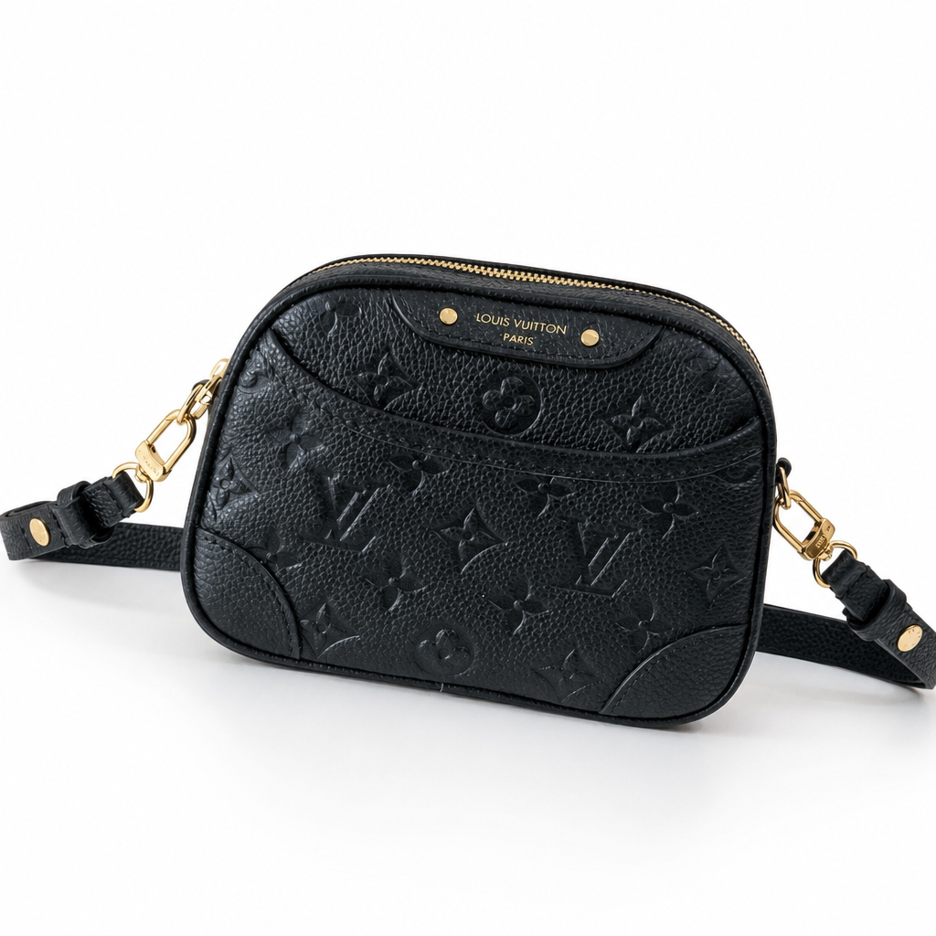 Embossed Monogram Top-Handle Crossbody — detail