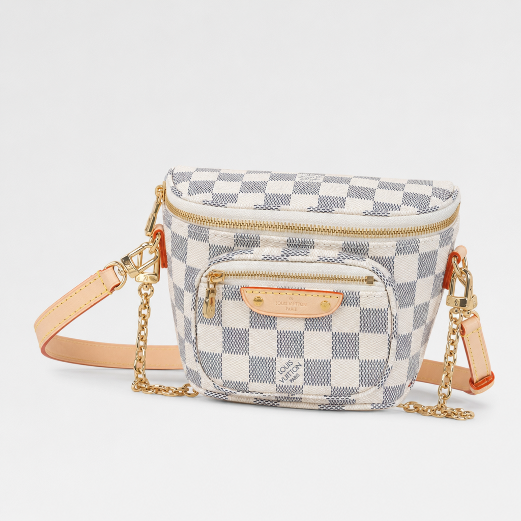 Checkered Zip Shoulder Bag — detail