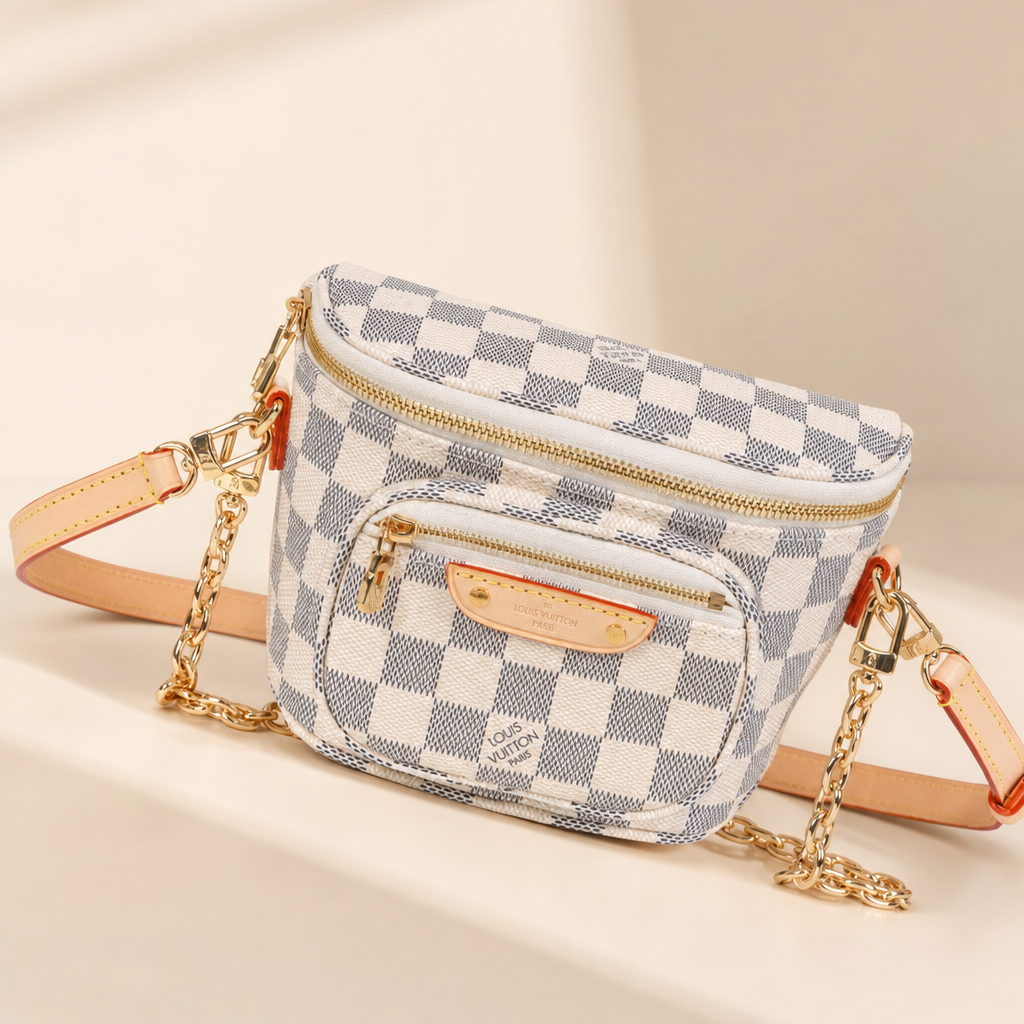 Checkered Zip Shoulder Bag — hero