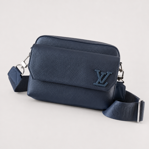 Black Leather Flap Shoulder Bag — variant 001