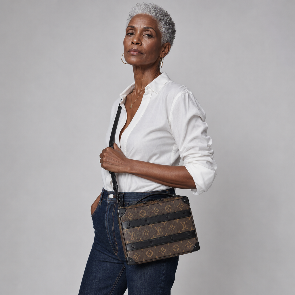 Monogram Leather Box Trunk Bag — editorial carried