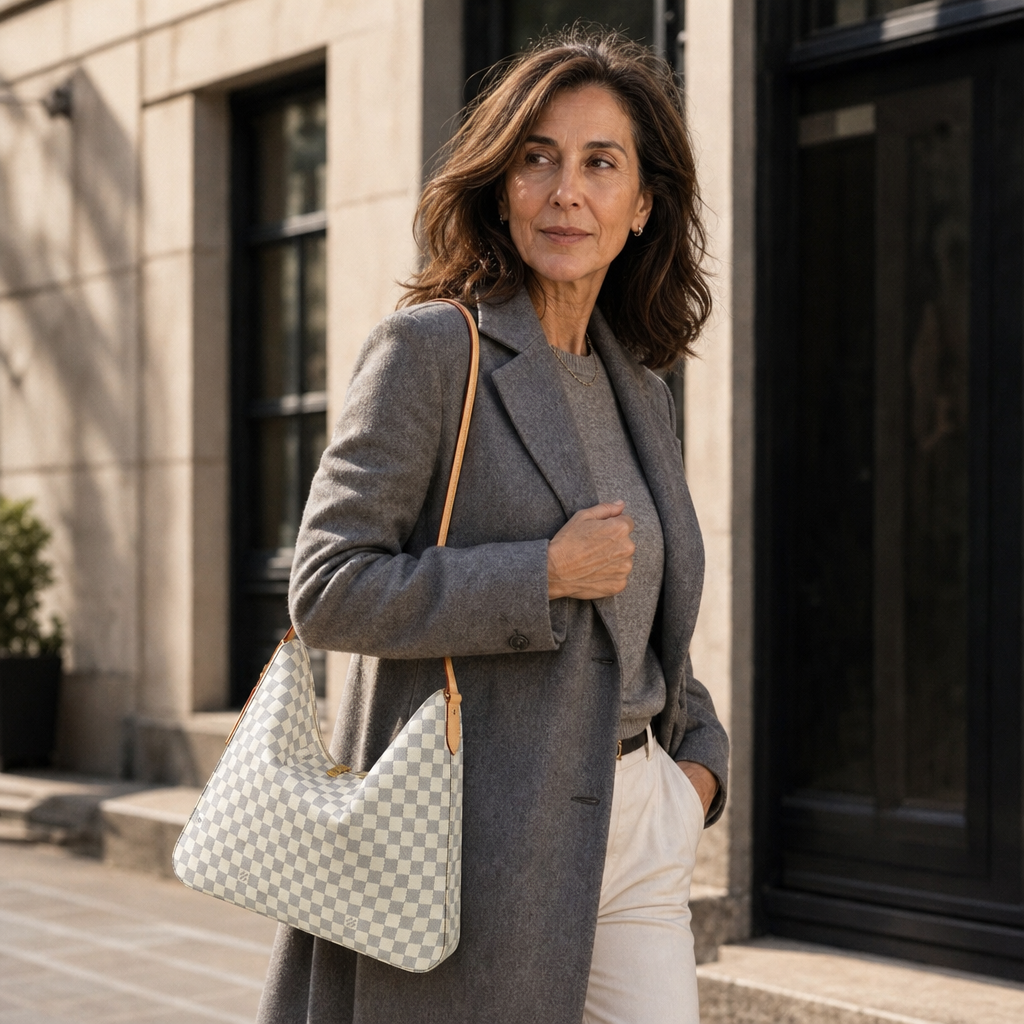 Slim-Strap Crescent Shoulder Bag — lifestyle