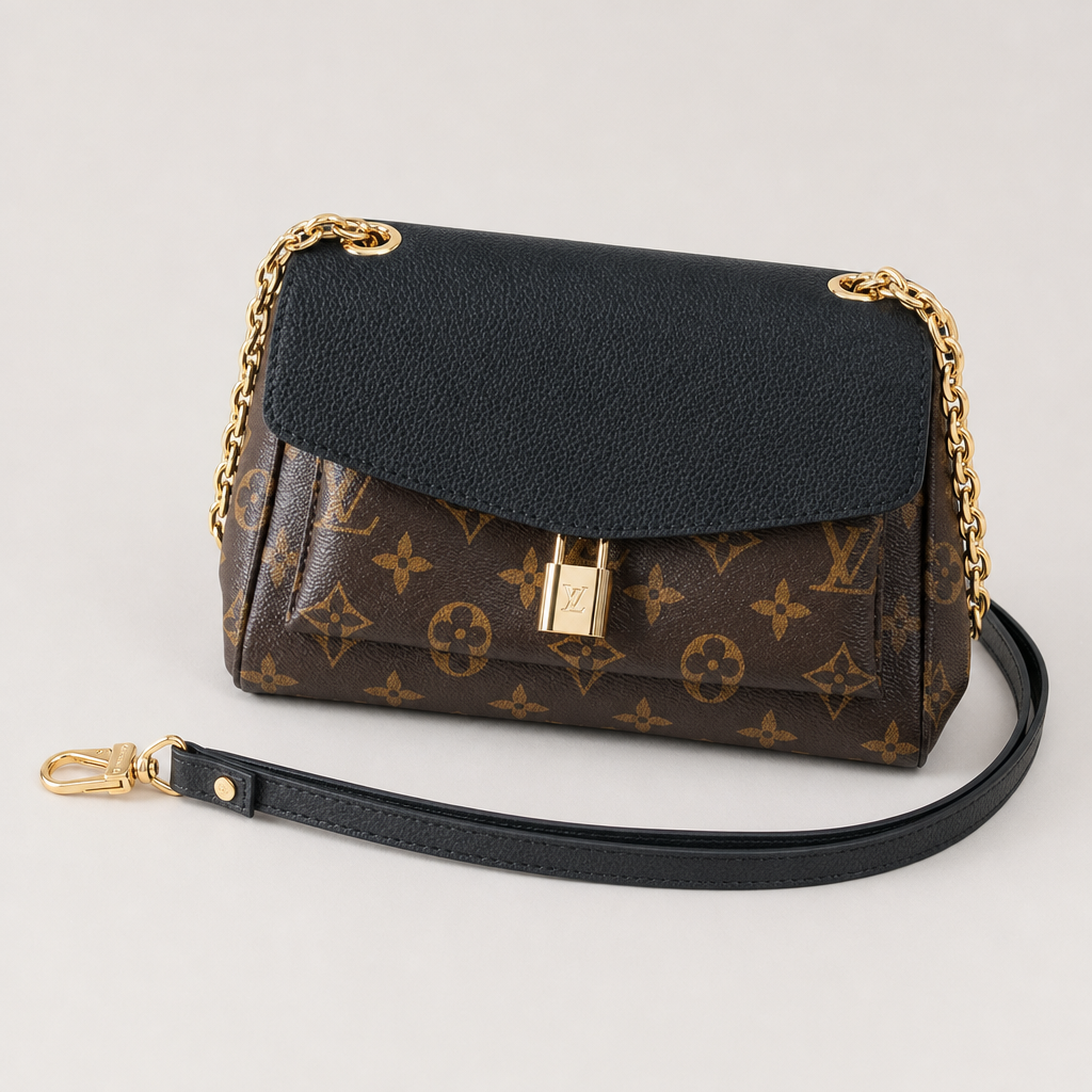 Monogram Chain Bag with Contrast Flap — variant 004