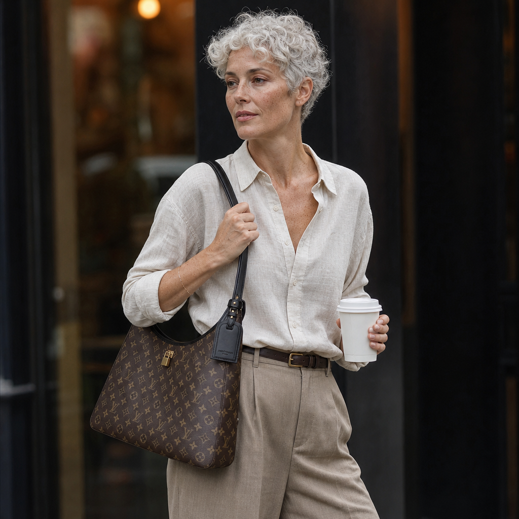 Monogram Zip-Top Shoulder Bag — lifestyle