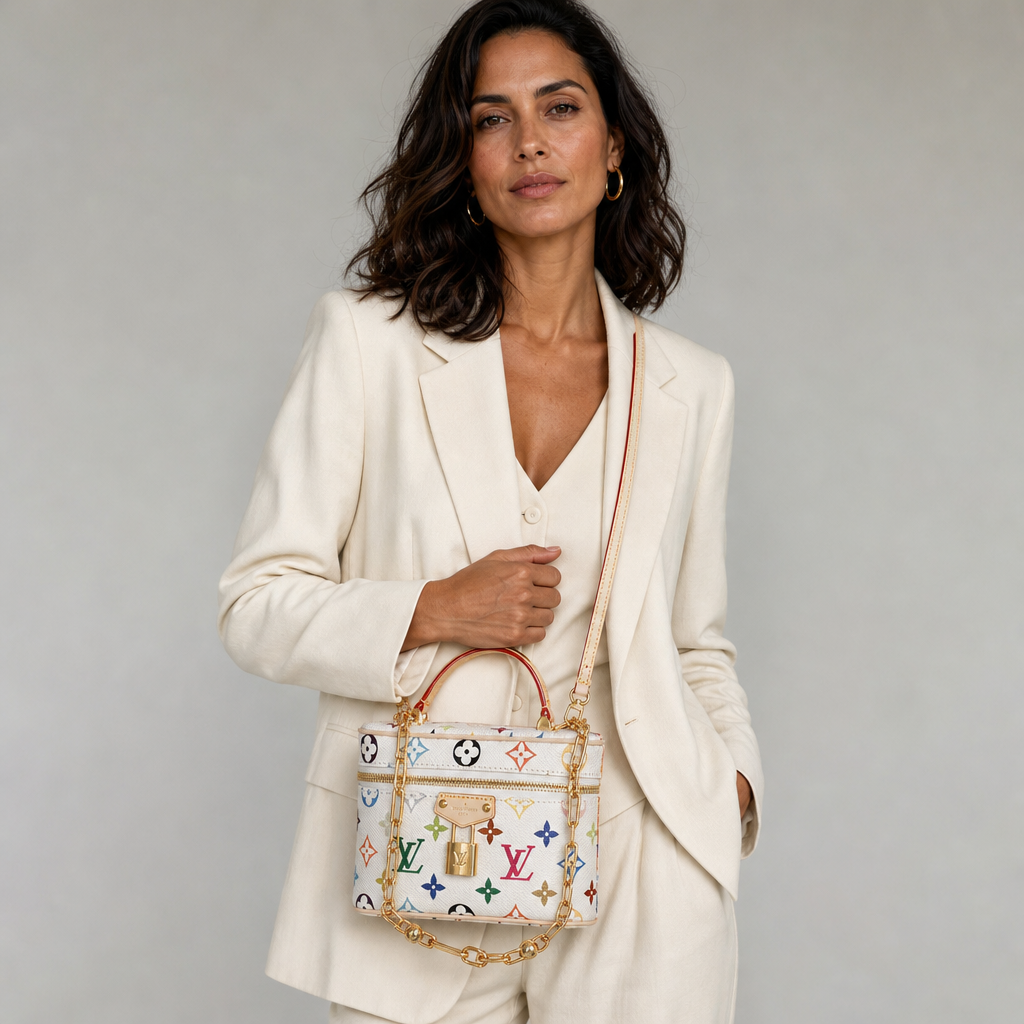 Mini Multicolor Monogram Vanity Bag — editorial carried