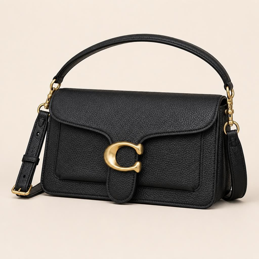 Luxury variant anchor — Black — Textured Flap Shoulder & Crossbody Bag