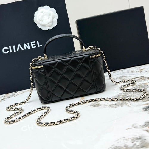 Quilted Leather Vanity Crossbody Bag