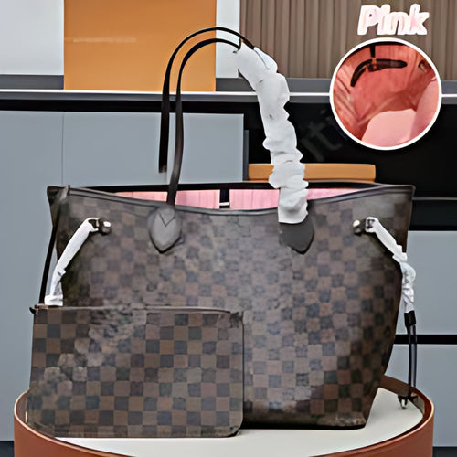 Patterned Chain Trim Tote Bag