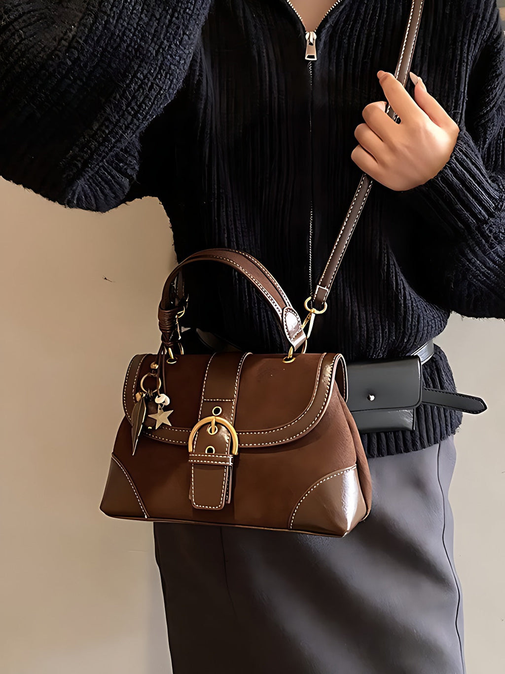 Demi-season matte handheld shoulder bag, high-end
