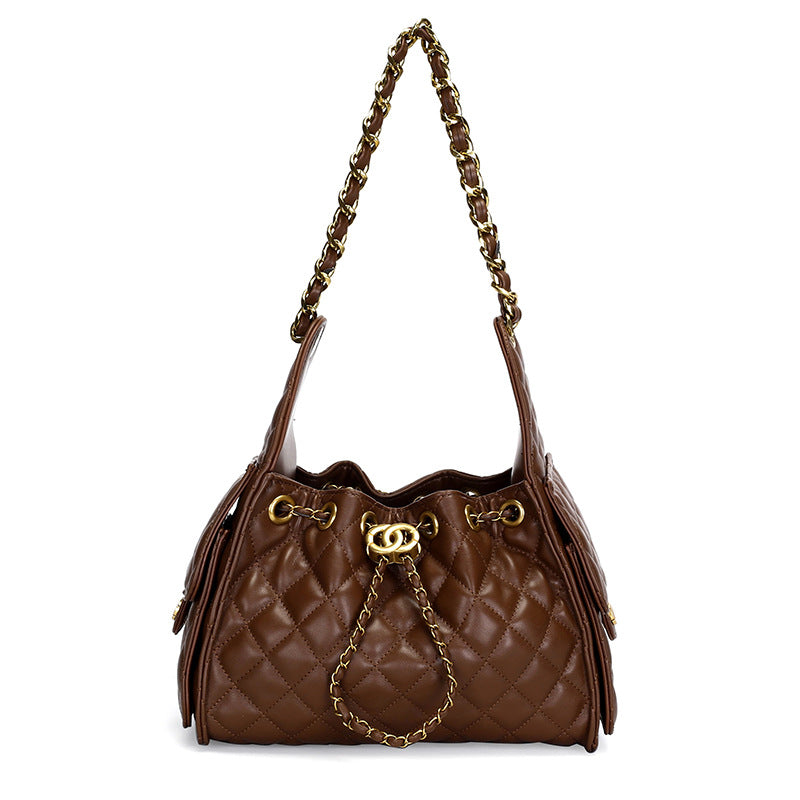 Women's Diamond Quilted Retro Shoulder Bag