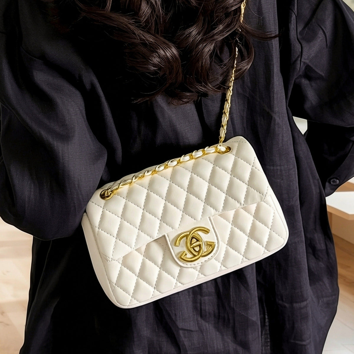 The Quilted Chain Flap Crossbody Bag