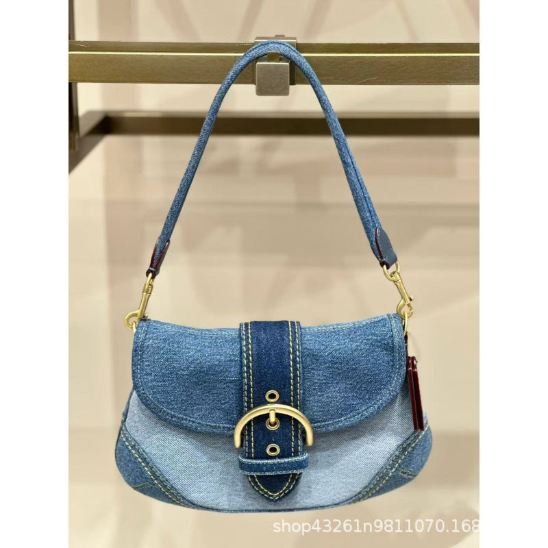 Koujia New SOHO Pea Bag Shoulder Crossbody Bag Classic Handbag Monogram Leather Vintage Underarm Bag Women's Bag