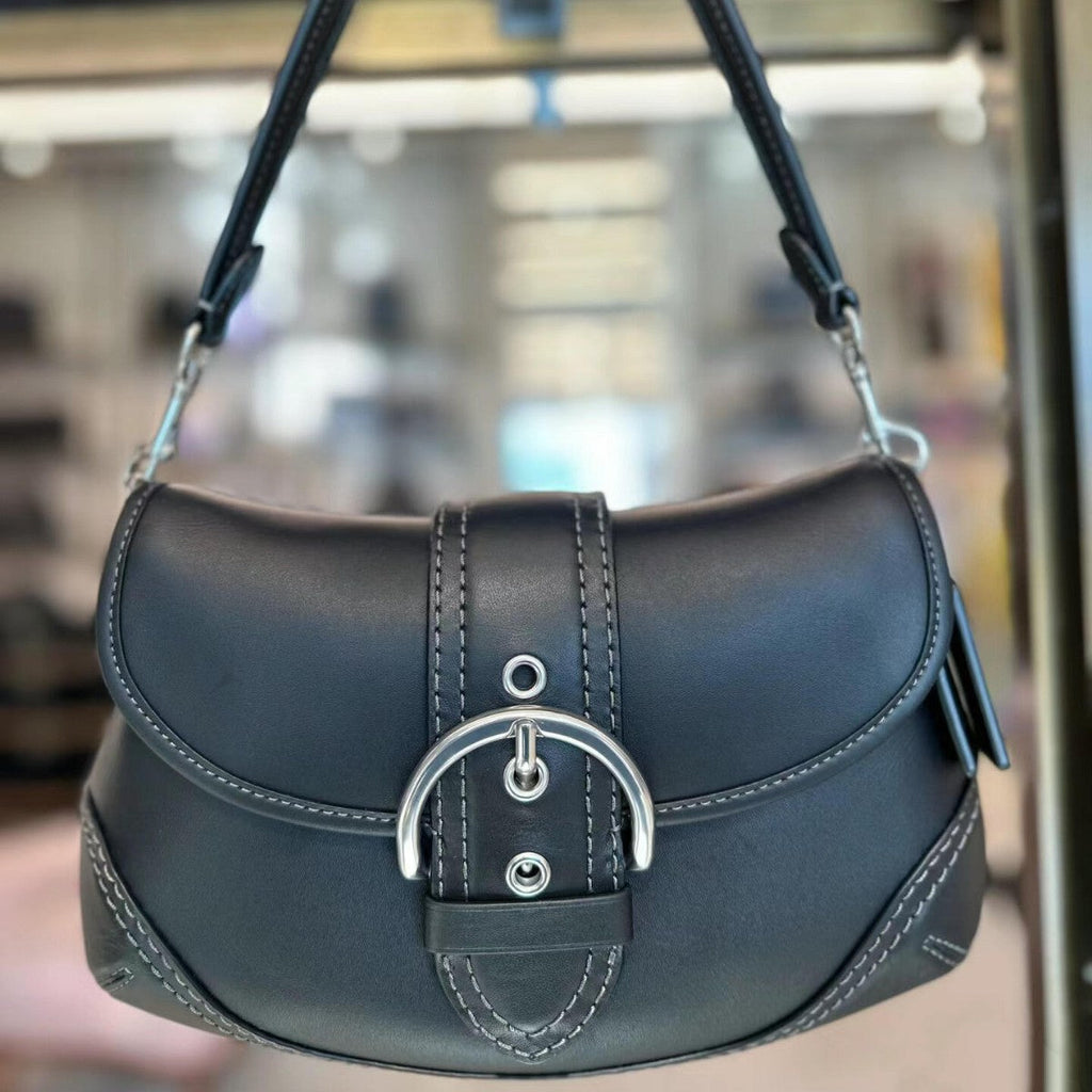 Koujia New SOHO Pea Bag Shoulder Crossbody Bag Classic Handbag Monogram Leather Vintage Underarm Bag Women's Bag