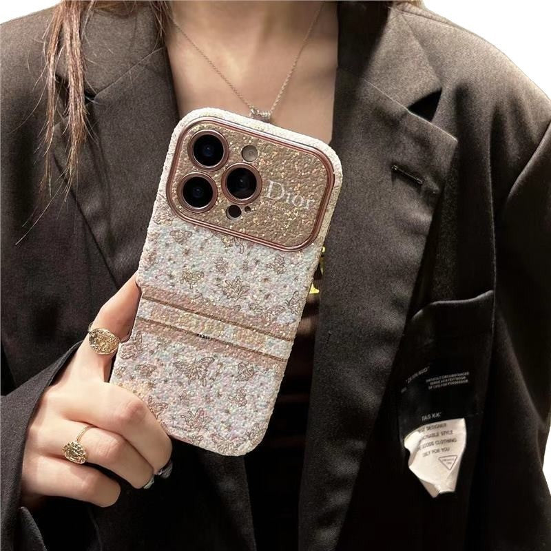 Women's Sparkling Diamond Flower Phone Case for iPhone