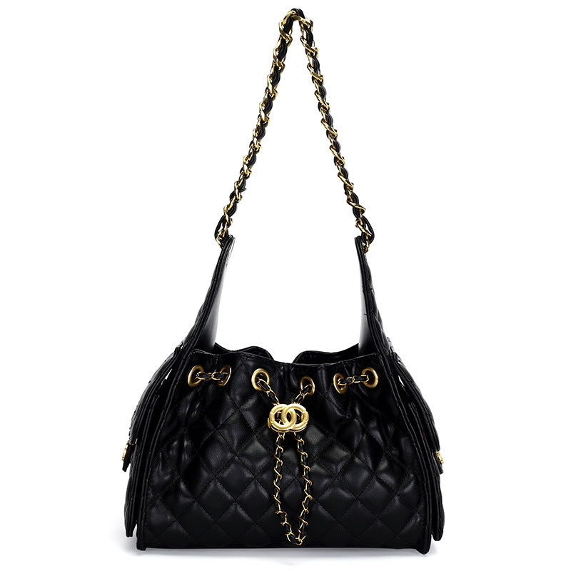 Women's Diamond Quilted Retro Shoulder Bag