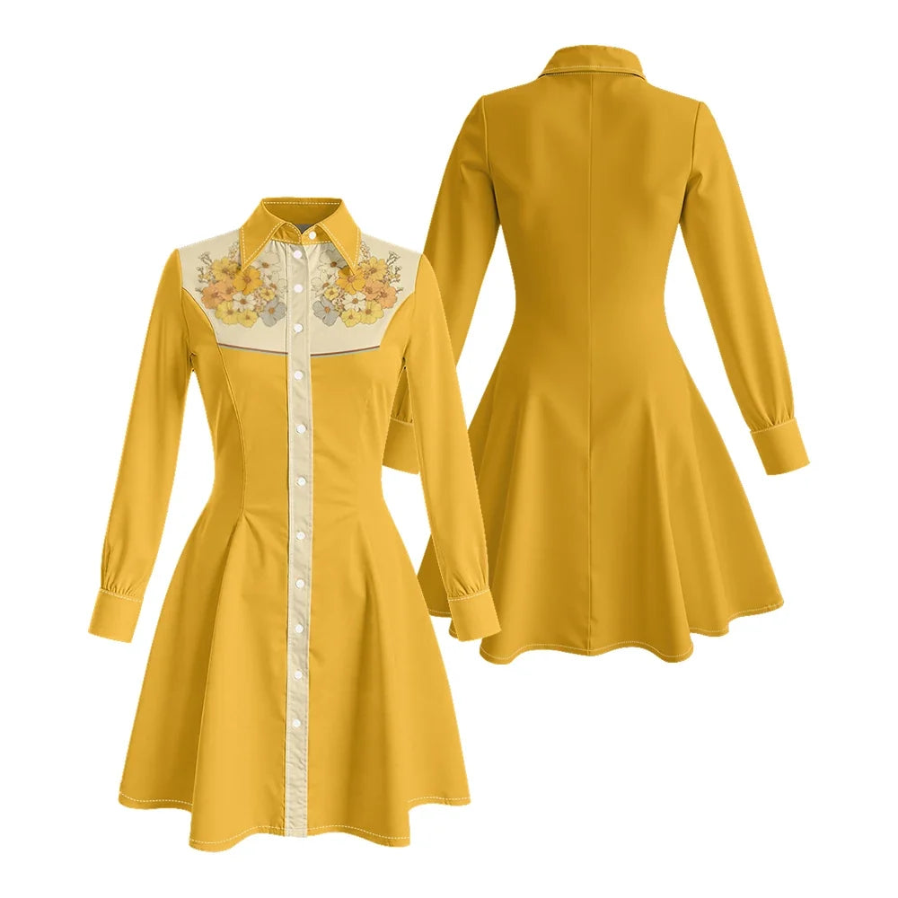 Western Fit-And-Flare Shirt Dress