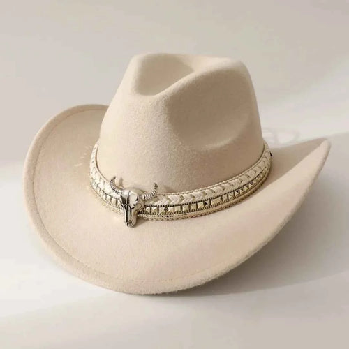 Studded Bull Skull Cowboy Hat