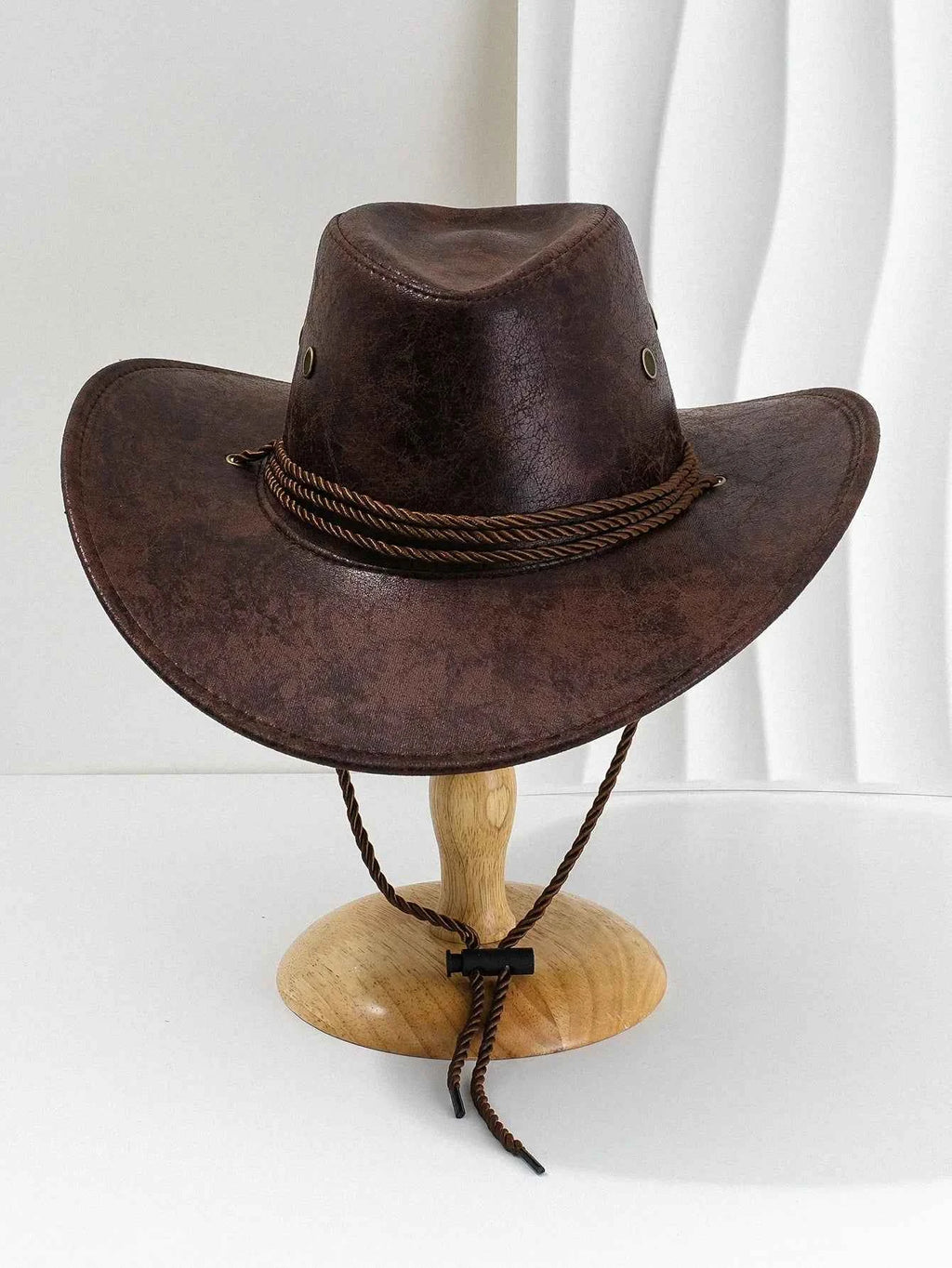 Faux Leather Western Cowboy Hat