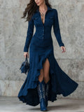 Ruched High-Low Maxi Dress