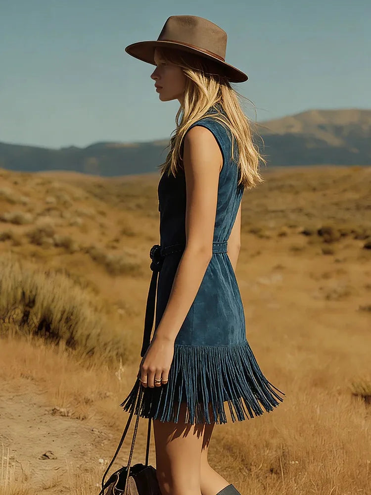 Western Fringe Mini Dress