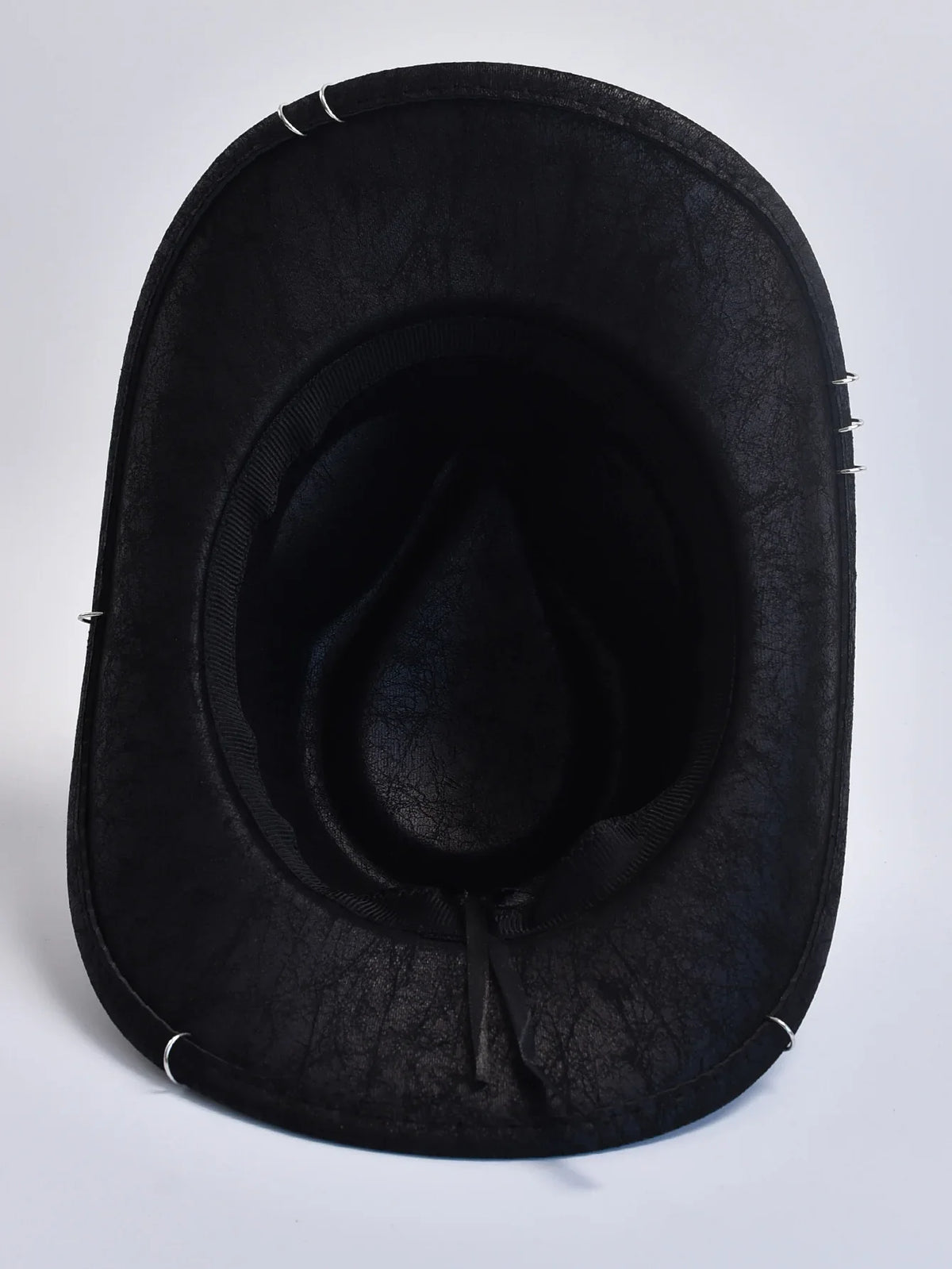 Studded Faux Leather Cowboy Hat