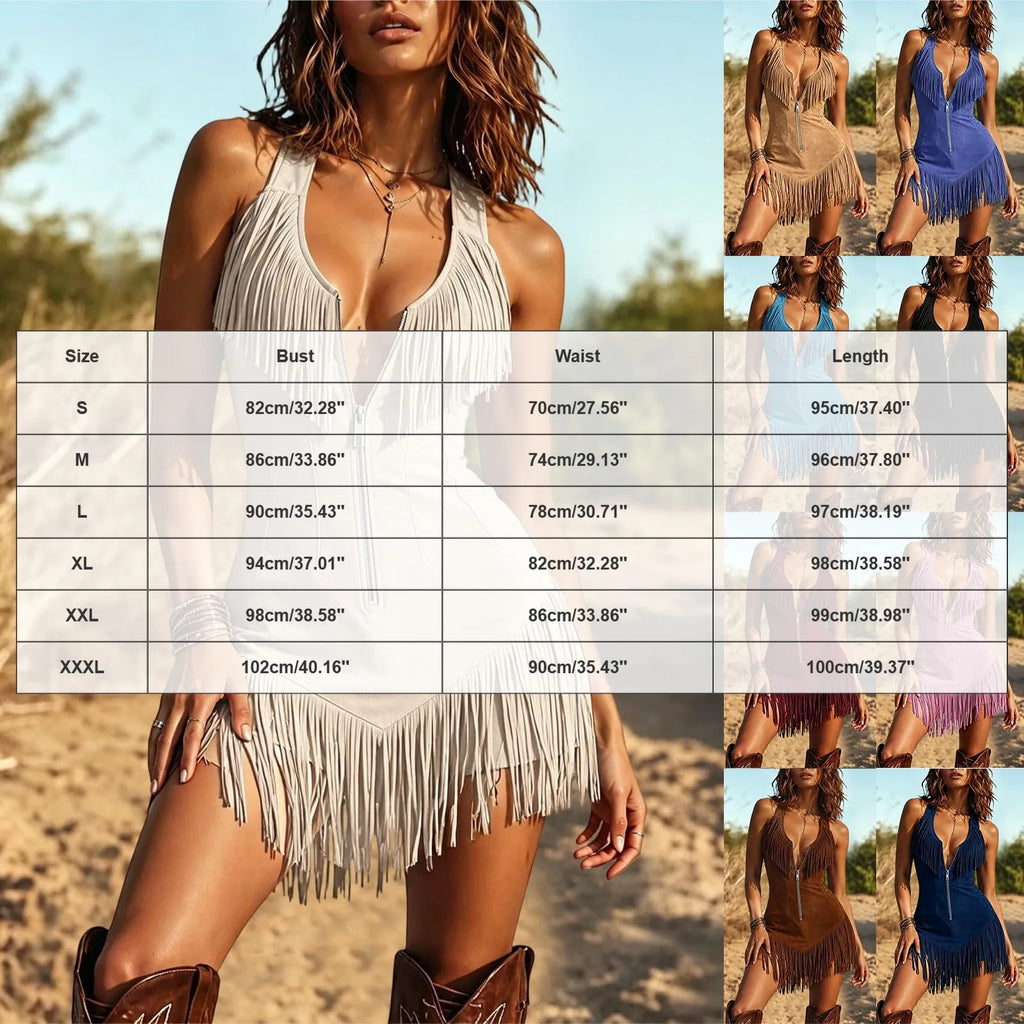 Western Fringe Bodycon Mini Dress