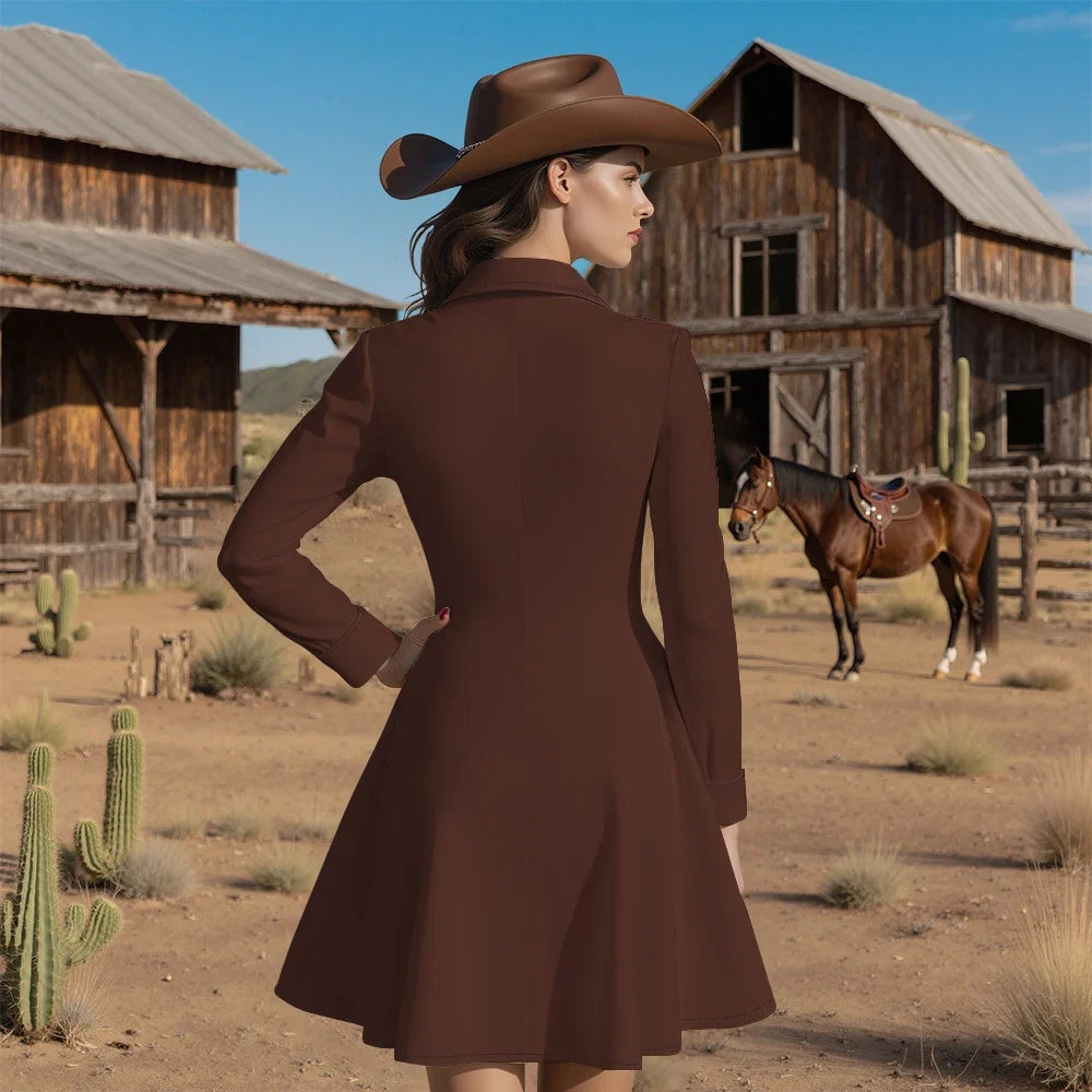 Western Fit-And-Flare Shirt Dress