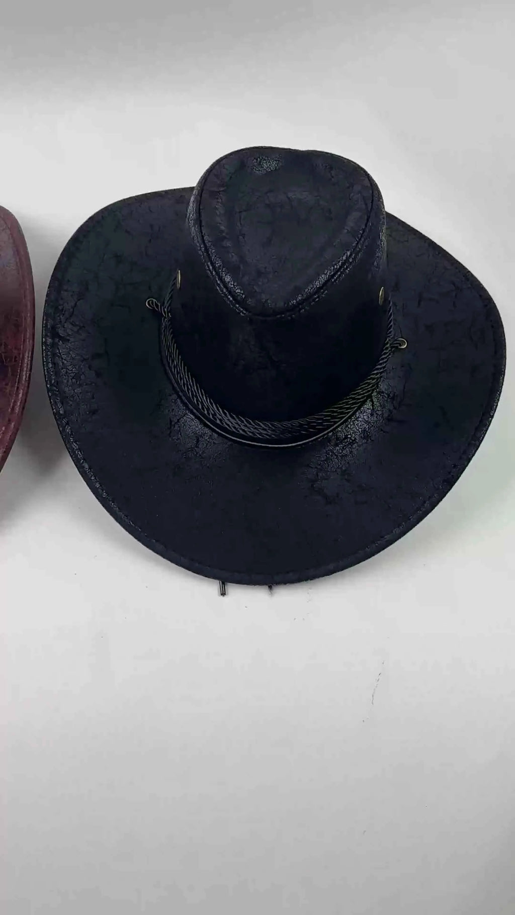 Faux Leather Western Cowboy Hat