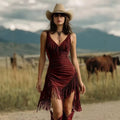 Fringe Bodycon Mini Dress