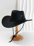 Faux Leather Western Cowboy Hat